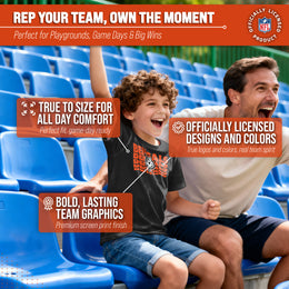 Cincinnati Bengals NFL Youth Repeating Logo Football T-Shirt Unisex Tag Free Comfortable - Black