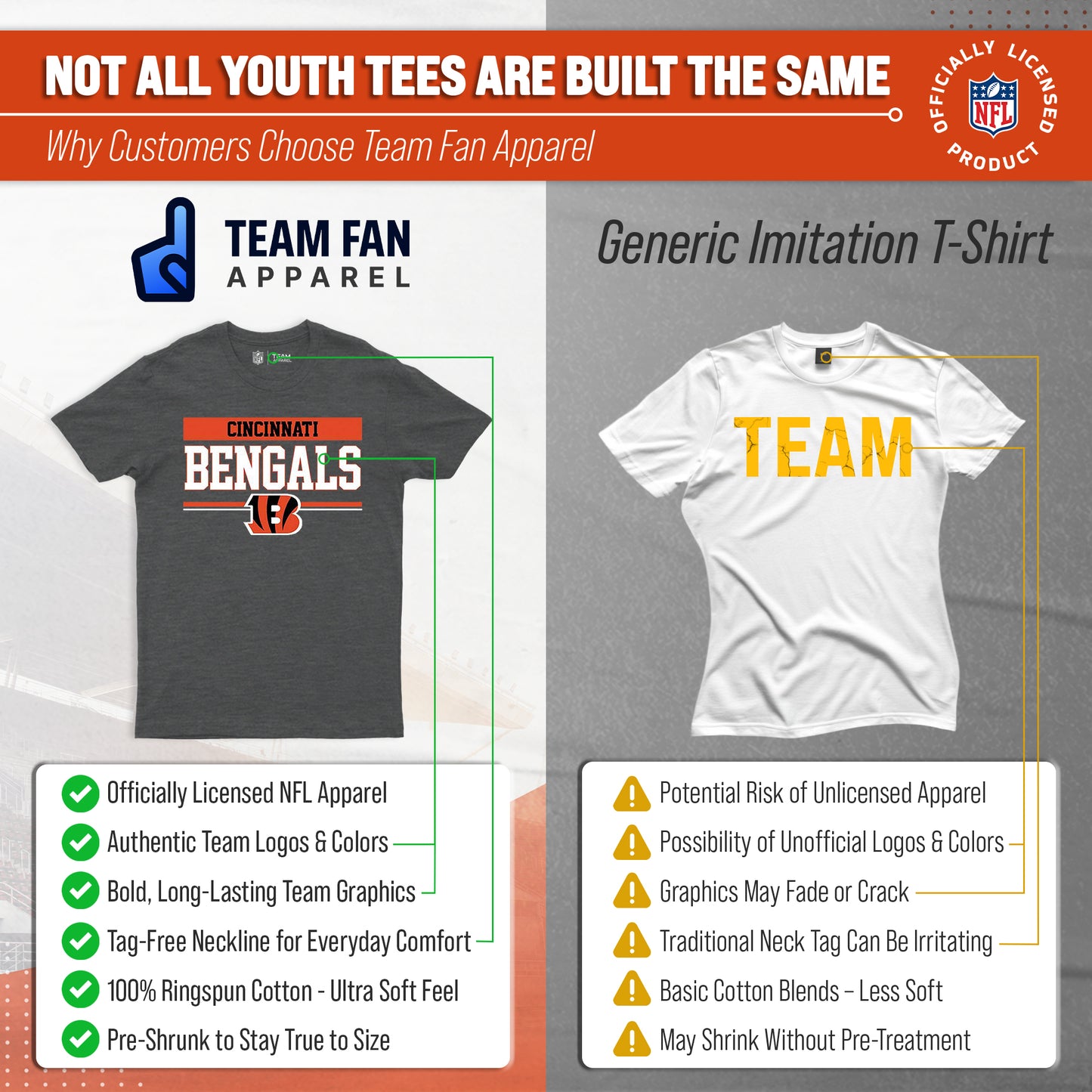 Cincinnati Bengals NFL Youth Short Sleeve Charcoal T Shirt - Charcoal