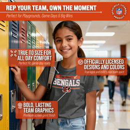 Cincinnati Bengals NFL Youth Short Sleeve Charcoal T Shirt - Charcoal