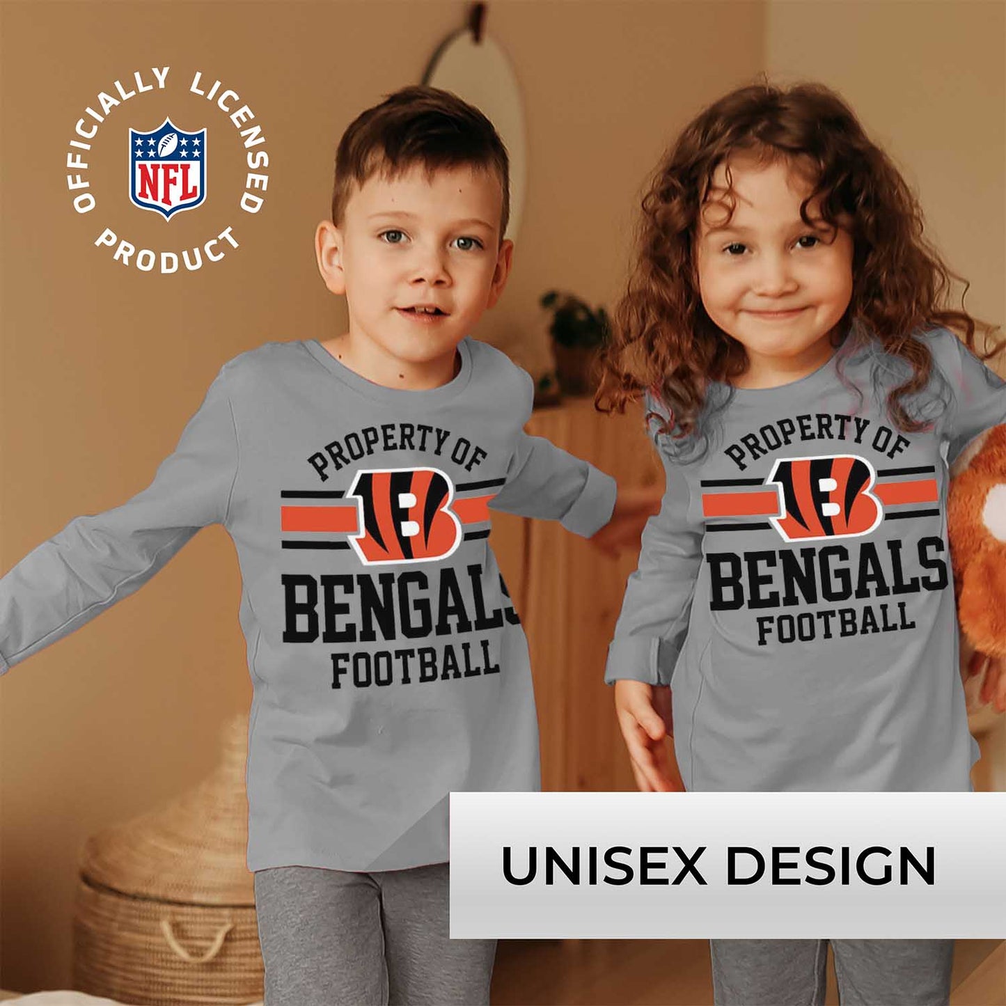 Cincinnati Bengals NFL Youth Property Of Crew Sweatshirt - Sport Gray