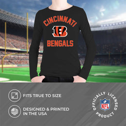 Cincinnati Bengals NFL Gameday Youth Football Long Sleeve Shirt - Black