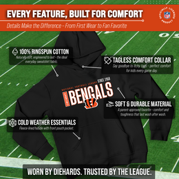 Cincinnati Bengals NFL Youth Modern Endzone Football Fleece Hooded Sweatshirt - Black