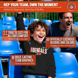 Cincinnati Bengals NFL Youth Modern Endzone Football Fleece Hooded Sweatshirt - Black