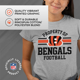 Cincinnati Bengals NFL Womens Short Sleeve Property of Tshirt - Gray