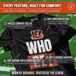 Cincinnati Bengals NFL Adult Team Slogan Unisex T-Shirt - Black