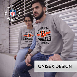 Cincinnati Bengals NFL Adult Property Of Crewneck Fleece Sweatshirt - Sport Gray