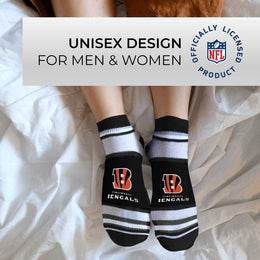 Cincinnati Bengals NFL Adult Marquis Addition No Show Socks - Black