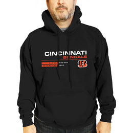 Cincinnati Bengals Adult NFL Speed Stat Sheet Fleece Hooded Sweatshirt - Black