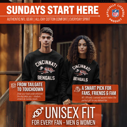 Cincinnati Bengals NFL Adult Unisex Retro Gameday Ultra Soft Fleece Crewneck Sweatshirt - Black