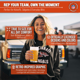 Cincinnati Bengals NFL Adult Unisex Retro Gameday Ultra Soft Fleece Crewneck Sweatshirt - Black