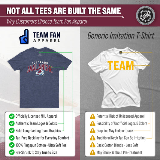 Colorado Avalanche NHL Adult Powerplay Heathered Unisex T-Shirt - Navy
