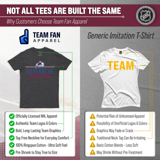 Colorado Avalanche Adult NHL Heather Charcoal True Fan Hockey T-Shirt - Charcoal