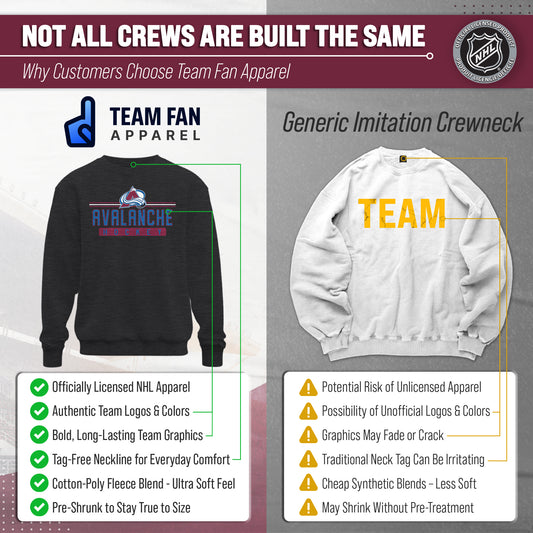 Colorado Avalanche NHL Charcoal True Fan Crewneck Sweatshirt - Charcoal
