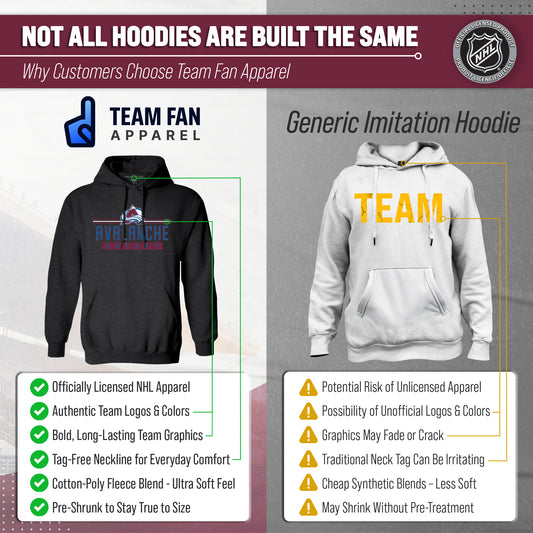 Colorado Avalanche NHL Adult Heather Charcoal True Fan Hooded Sweatshirt Unisex - Charcoal