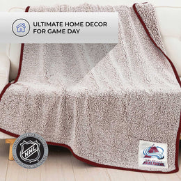 Colorado Avalanche NHL Silk Touch Sherpa Throw Blanket - Blue