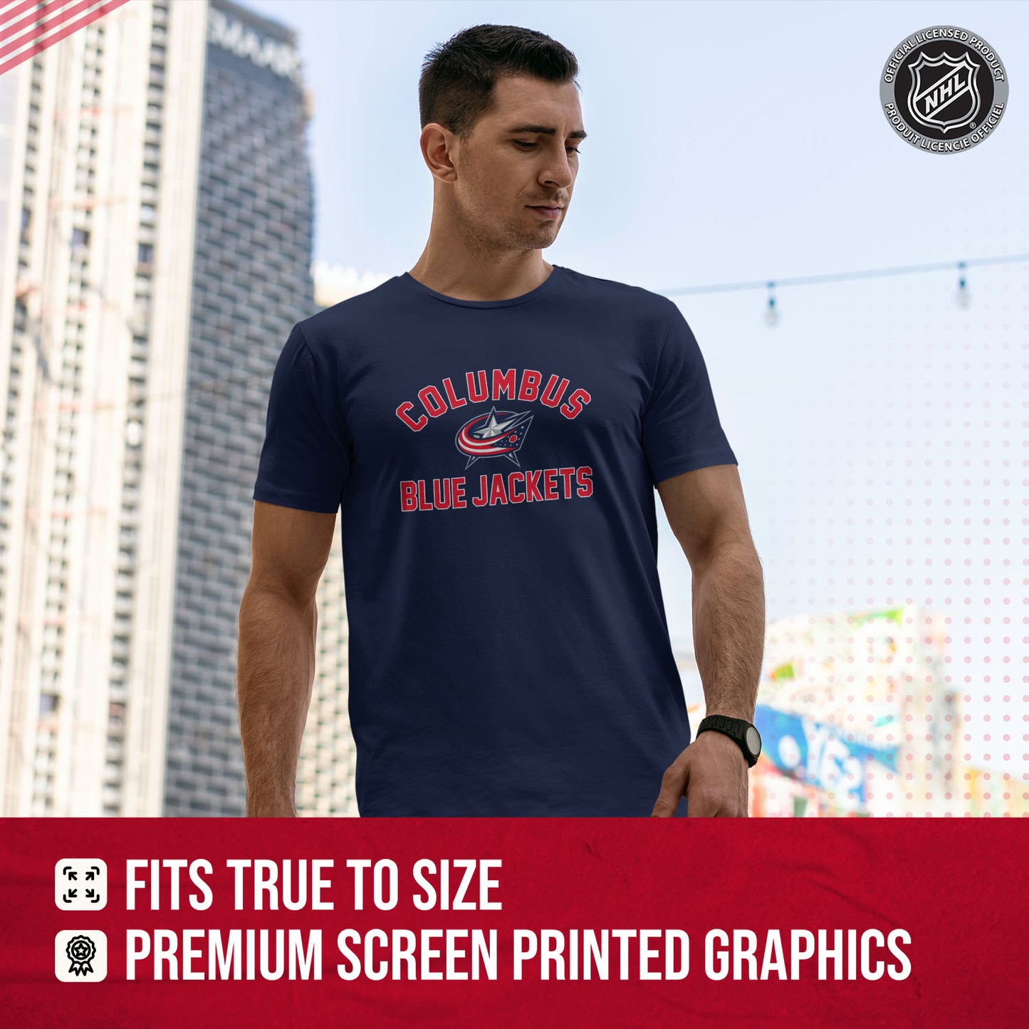 Columbus Blue Jackets NHL Adult Game Day Unisex T-Shirt - Navy