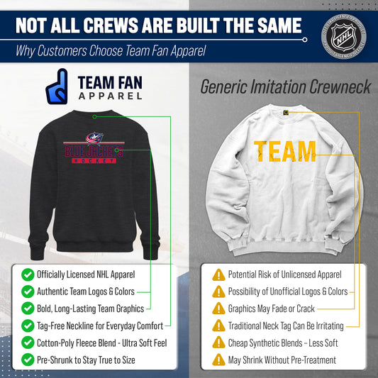 Columbus Blue Jackets NHL Charcoal True Fan Crewneck Sweatshirt - Charcoal