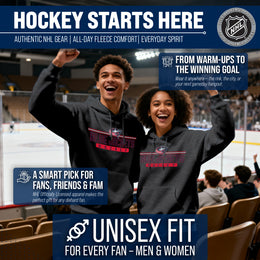 Columbus Blue Jackets NHL Adult Heather Charcoal True Fan Hooded Sweatshirt Unisex - Charcoal