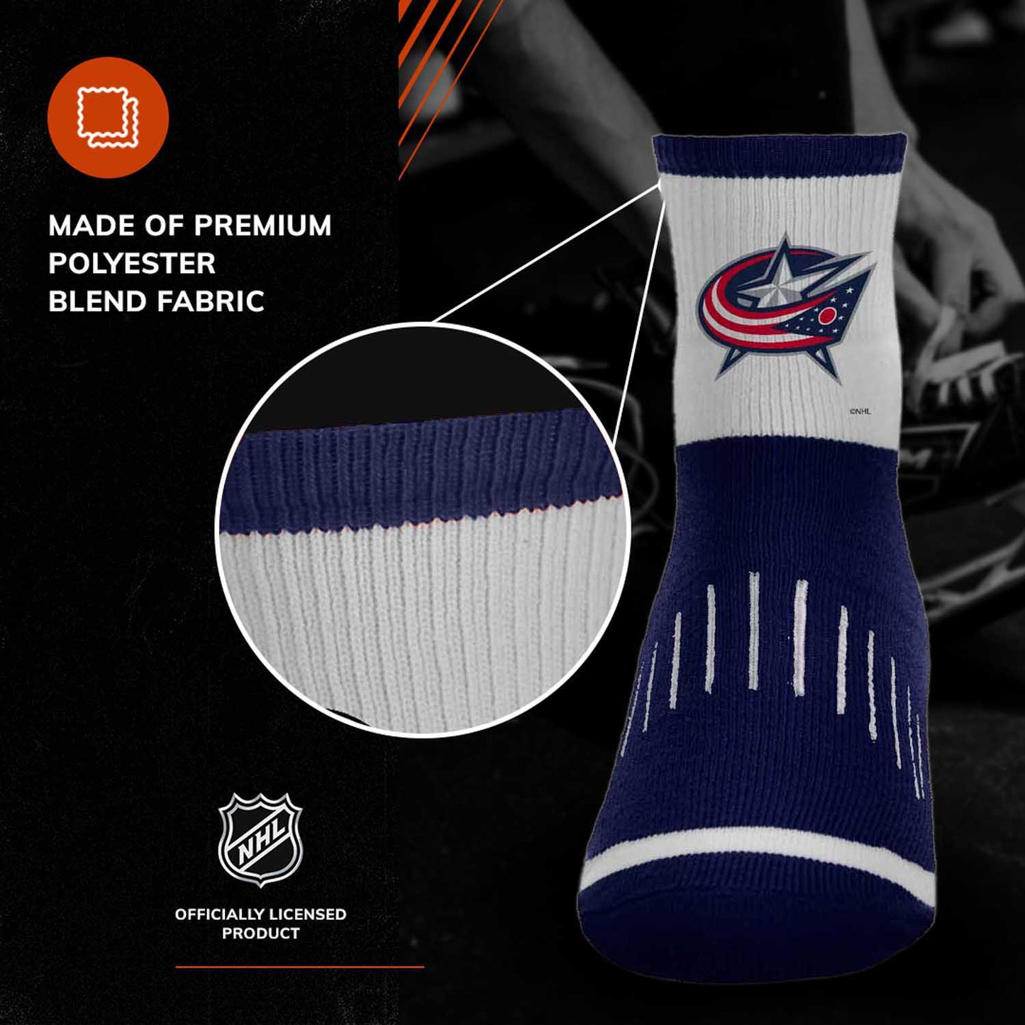 Columbus Blue Jackets NHL Youth Surge Socks - Navy