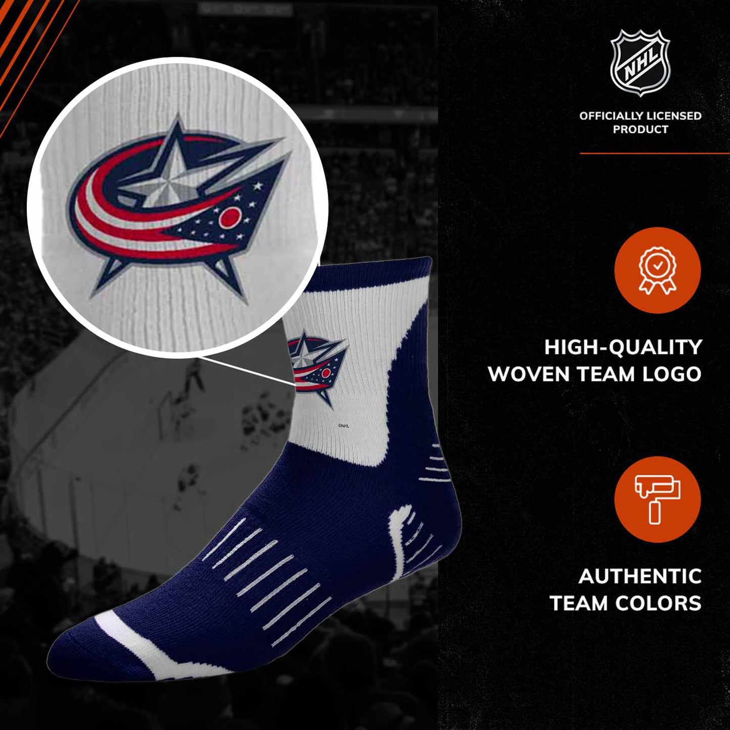 Columbus Blue Jackets NHL Youth Surge Socks - Navy