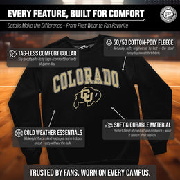 Colorado Buffaloes Adult Arch & Logo Soft Style Gameday Crewneck Sweatshirt - Black