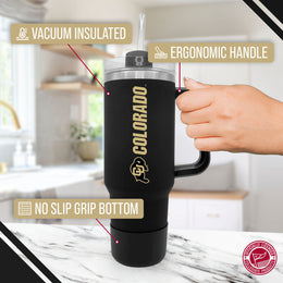 Colorado Buffaloes College & University 40 oz Travel Tumbler With Handle - Black