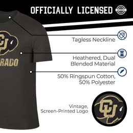 Colorado Buffaloes Adult MVP Heathered Cotton Blend T-Shirt - Black