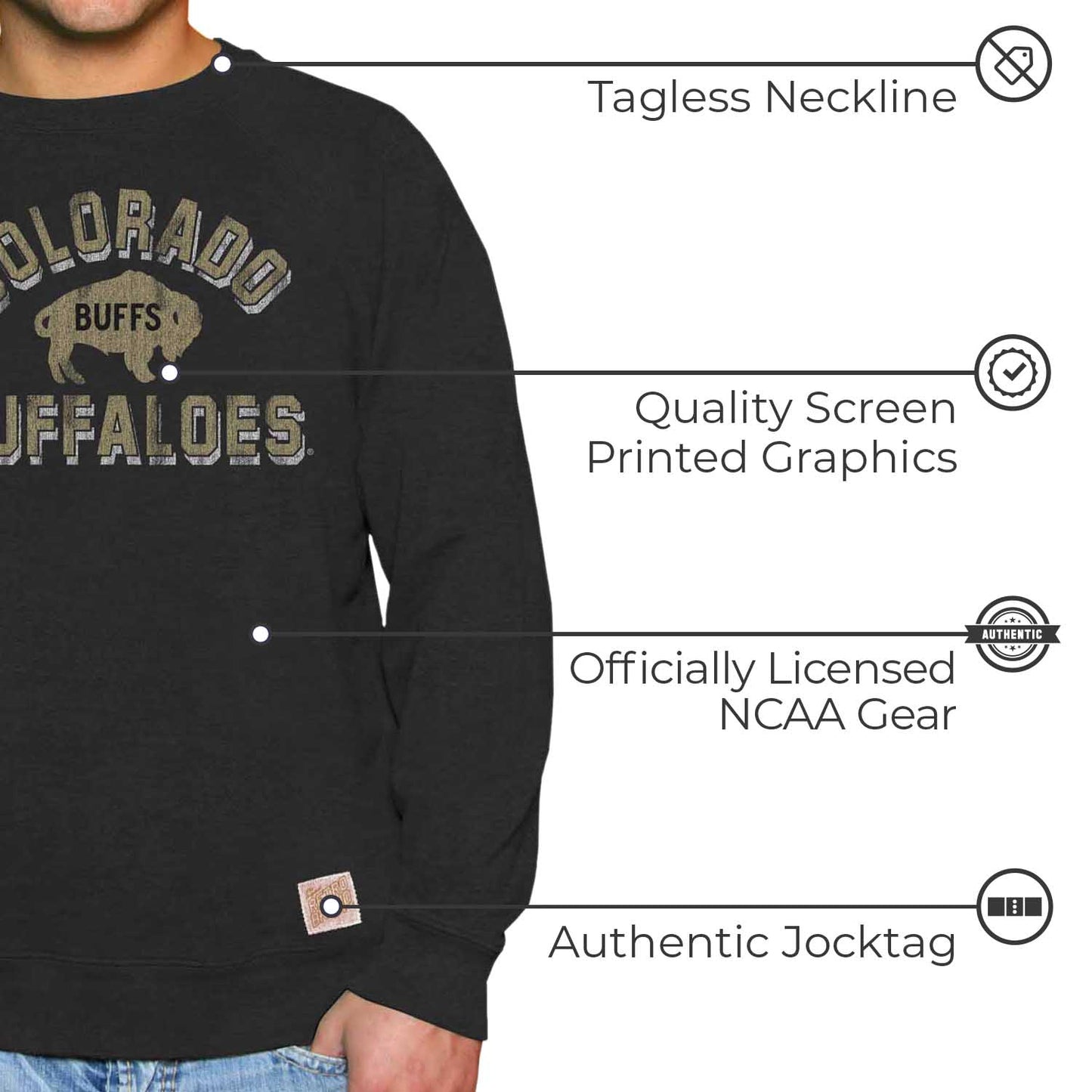 Colorado Buffaloes Adult University Crewneck - Black