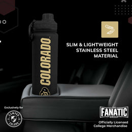 Colorado Buffaloes NCAA Stainless Steel Water Bottle - Black
