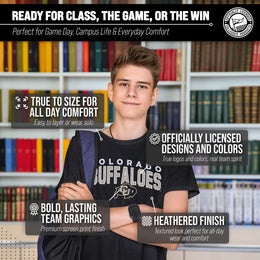 Colorado Buffaloes NCAA Adult Unisex Starting Fresh T-Shirt - Black Heather