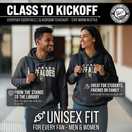 Colorado Buffaloes NCAA Adult Unisex Starting Fresh Heathered Hooded Fleece Sweatshirt - Black Heather