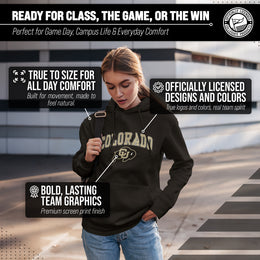 Colorado Buffaloes Adult Arch & Logo Soft Style Gameday Hooded Sweatshirt - Black