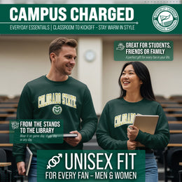 Colorado State Rams Adult Tackle Twill Crewneck - Green