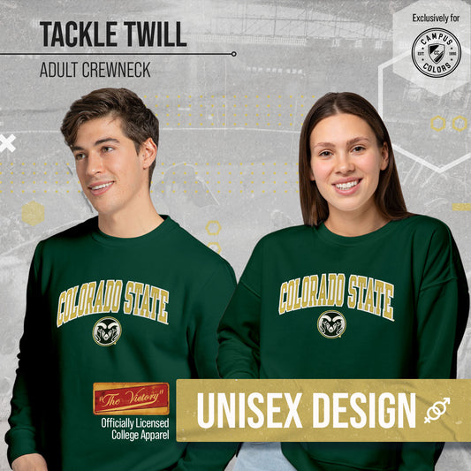 Colorado State Rams NCAA Adult Tackle Twill Crewneck Sweatshirt - Green