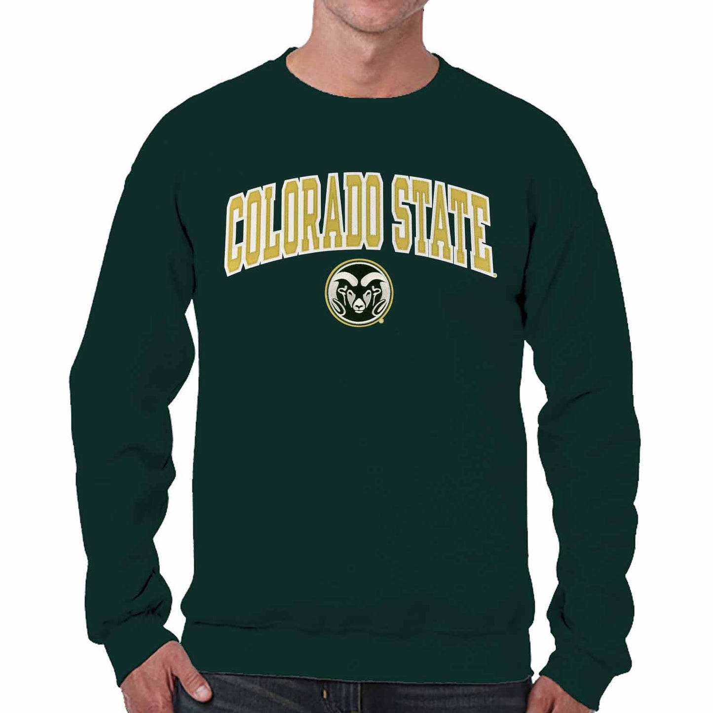 Colorado State Rams Adult Tackle Twill Crewneck - Green