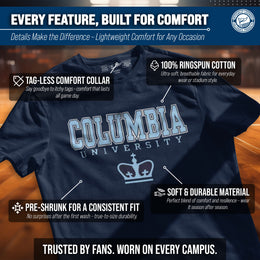 Columbia Lions NCAA Adult Gameday Cotton T-Shirt - Navy