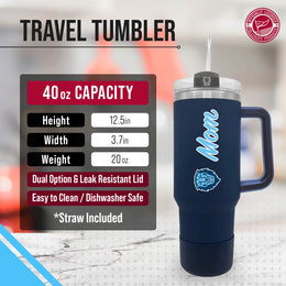 Columbia Lions Collegiate 40oz Stainless Steel Travel Tumbler with Handle for Mom - Navy