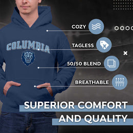 Columbia Lions NCAA Adult Tackle Twill Hooded Sweatshirt - Navy