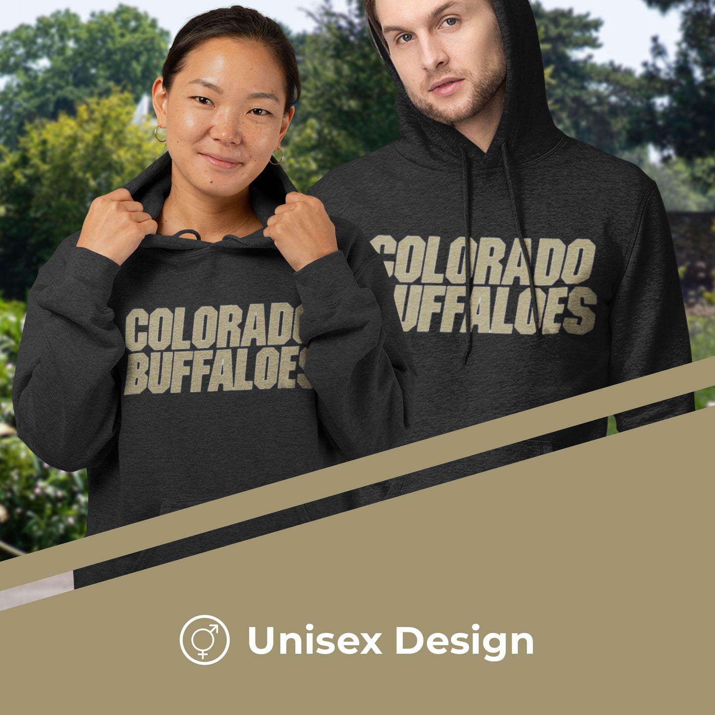 Colorado Buffaloes NCAA Adult Cotton Blend Charcoal Hooded Sweatshirt - Charcoal