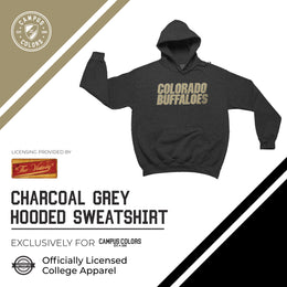 Colorado Buffaloes NCAA Adult Cotton Blend Charcoal Hooded Sweatshirt - Charcoal