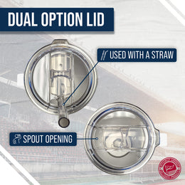 UCONN Huskies NCAA Stainless Steel 20oz Roadie With Handle & Dual Option Lid With Straw - White