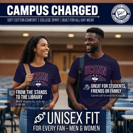 UCONN Huskies NCAA Adult Unisex Overtime Classics T-Shirt - Navy