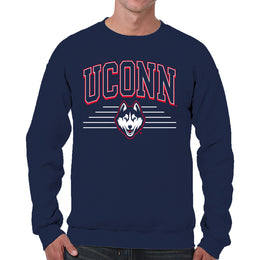UCONN Huskies NCAA Adult Unisex Overtime Classics Crewneck Fleece Sweatshirt - Navy