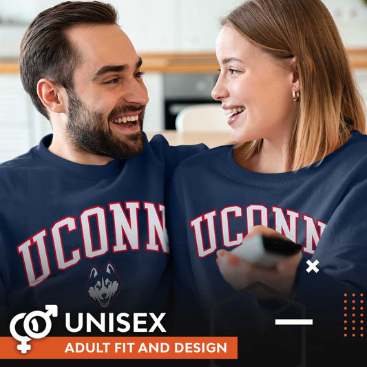 UCONN Huskies NCAA Adult Tackle Twill Crewneck Sweatshirt - Navy