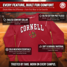 Cornell Big Red Campus Colors Adult Arch & Logo Soft Style Gameday Crewneck Sweatshirt  - Red