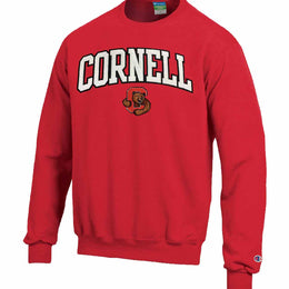 Cornell Big Red Adult Tackle Twill Crewneck - Red