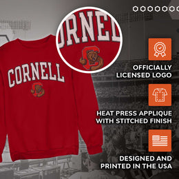 Cornell Big Red NCAA Adult Tackle Twill Crewneck Sweatshirt - Red