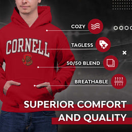 Cornell Big Red NCAA Adult Tackle Twill Hooded Sweatshirt - Red