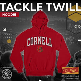 Cornell Big Red NCAA Adult Tackle Twill Hooded Sweatshirt - Red