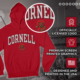 Cornell Big Red NCAA Adult Tackle Twill Hooded Sweatshirt - Red